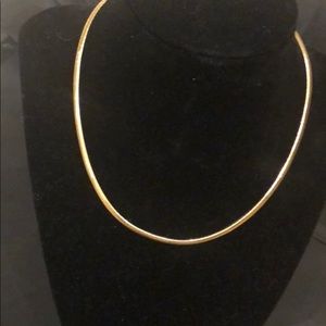 14K Chocker Beveled Necklace